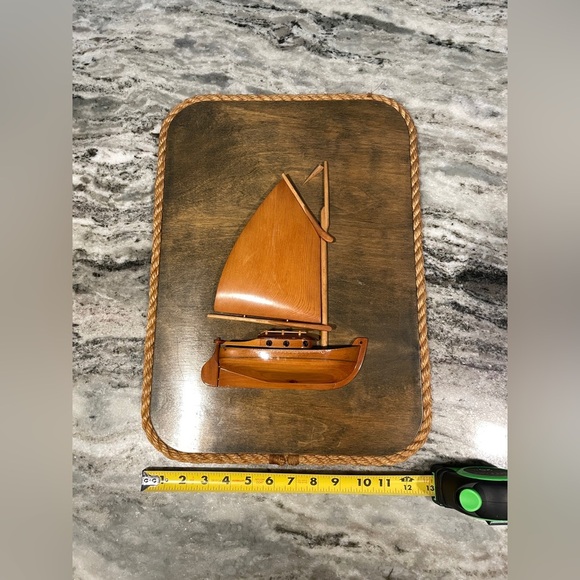 Vintage Wooden 3D Sailboat Plaque - Picture 6 of 6